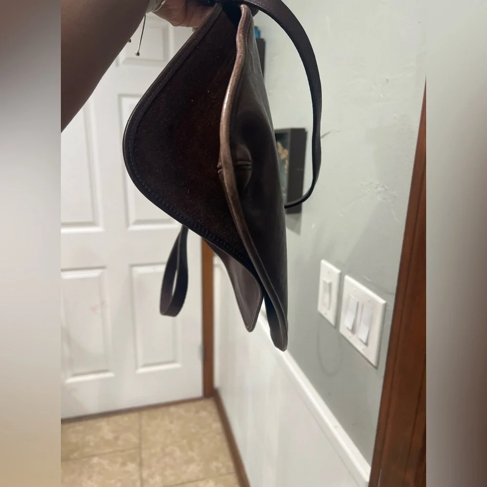 Vintage Coach Dark Brown Leather Bag Hippie Flap m9p-9134 bag